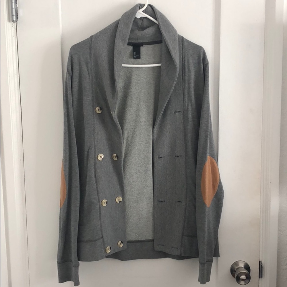 Grey cardigan sweater